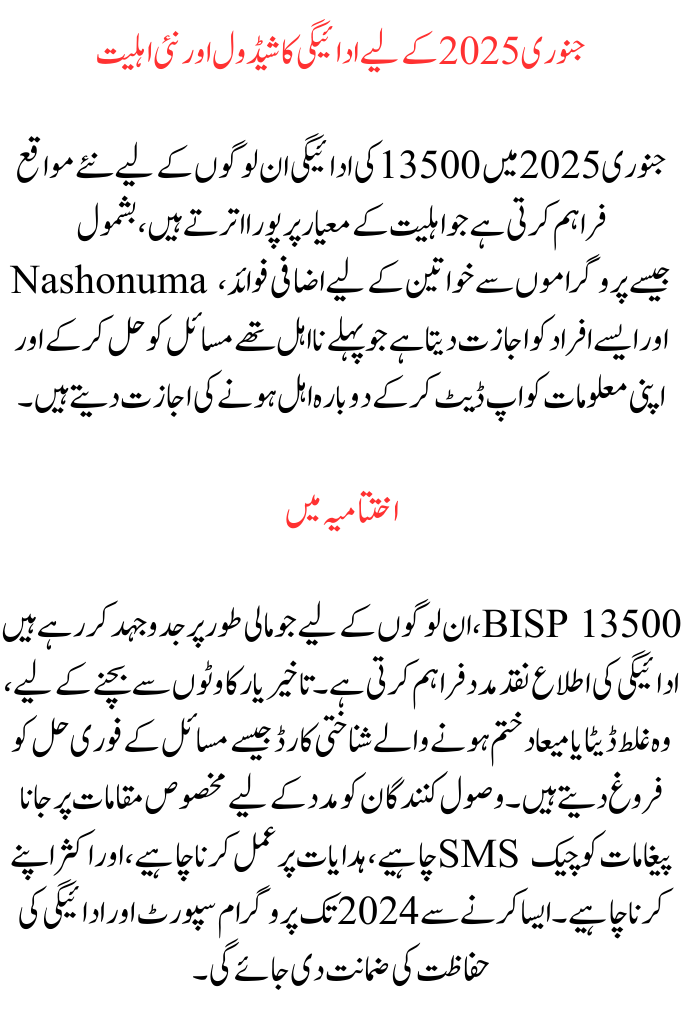 Payment Notifications for BISP 13500