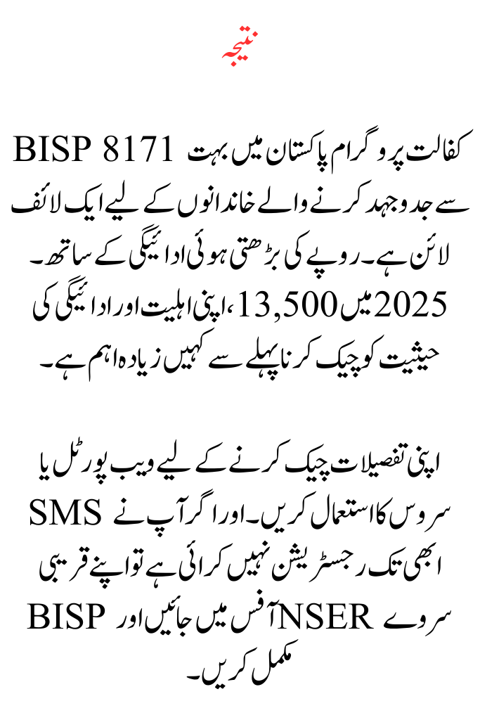 BISP 8171 Result Check Online by CNIC New Rs. 13,500 Payment (2025)
