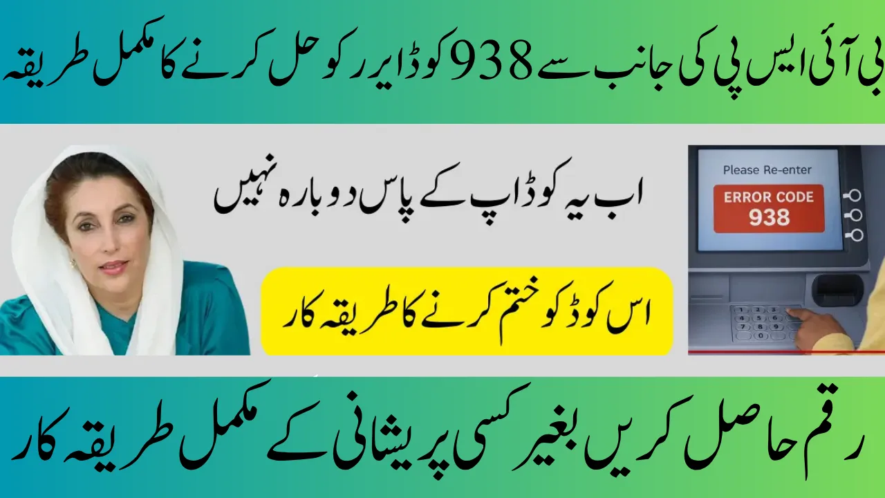 How to Fix 938 Error in Ehsaas 13500 Payment Step-by-Step Guide