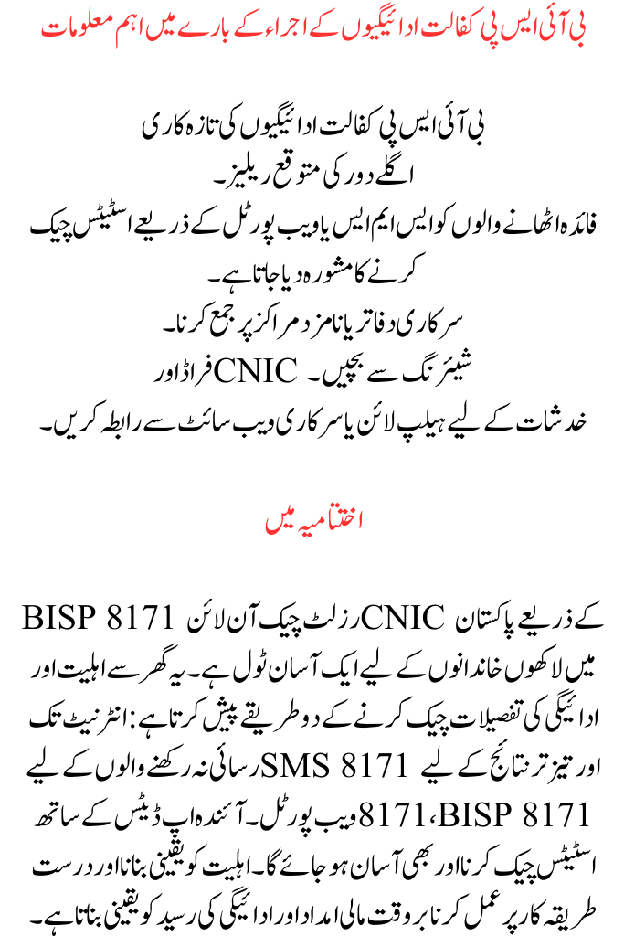 Check Your BISP 8171 Results Online With CNIC