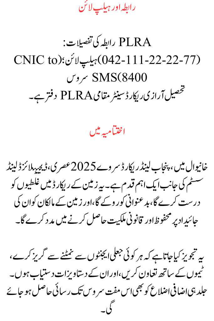 Punjab Land Record Survey Begins in Khanewal – Door-to-Door Campaign 2025